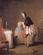Jean Baptiste Simeon Chardin Dressed in the morning oil